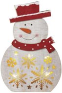 EMOS LED vianočný snehuliak drevený, 30 cm, 2× AAA, teplá biela, časovač - Vianočné osvetlenie