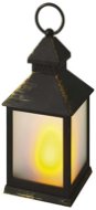EMOS LED, dekorácia - lampáš mliečny, čierny, vintage - Vianočný lampáš
