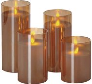 EMOS LED Kerzen 4 Stück, 5 cm × 10 cm / 5 cm x 12,5 cm / 5 cm x 15 cm/ 5 cm x 17,5 cm, Vintage, 8 × - Weihnachtsbeleuchtung