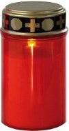 EMOS LED náhrobná sviečka, 2× C, červená, senzor - Sviečka
