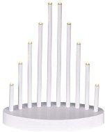 EMOS LED-Kerzenhalter weiß, 24,5 cm, 3x AA, innen, warmweiß, Timer - Weihnachtsbeleuchtung