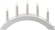 EMOS Kerzenleuchter für 5 Glühbirnen E10 weiß Holz, Bogen, 20x38 cm, innen, warmweiß - Elektrischer Weihnachtsleuchter