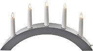 EMOS 5 Glühbirnen-Kerzenhalter E10 Holz grau, Bogen, 20x38 cm, innen, warmweiß - Elektrischer Weihnachtsleuchter
