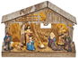 EMOS LED wooden Christmas crib, 19 cm, 3x AA, indoor, warm white, timer - Christmas Lights