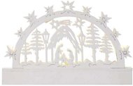 EMOS LED wooden Christmas crib, 14 cm, 3x AA, indoor, warm white, timer - Christmas Lights
