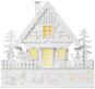EMOS LED Christmas house, wooden, 28 cm, 2x AA, indoor, warm white, timer - Christmas Lights