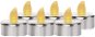 Led sviečka EMOS LED dekorácia – 6× čajová sviečka strieborná, 6× CR2032, vnútorná, vintage - LED svíčka