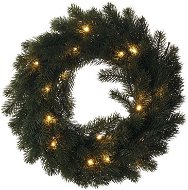 EMOS LED vianočný veniec, 40 cm, 2× AA, vnútorná, teplá biela, časovač - Vianočné osvetlenie