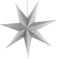 EMOS LED papírcsillag - ezüst csillám, fehér, 60cm, beltéri - Karácsonyi világítás