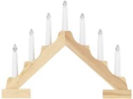 EMOS LED wooden candle holder, 29 cm, 2x AA, indoor, warm white, timer - Christmas Lights