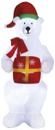 EMOS LED ľadový medveď s vianočným darčekom, nafukovací, 240 cm, vonkajšia aj vnútorná, studená biel - Vianočné osvetlenie