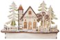 EMOS LED Holzdekoration - verschneite Kirche, 15 cm, 2x AAA, innen, warmweiß, Timer - Weihnachtsbeleuchtung