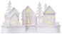EMOS LED Holzdekoration, weiß - Dorf, 16 cm, 2x AA, innen, warmweiß, Timer - Weihnachtsbeleuchtung