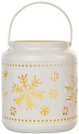 EMOS LED decoration - lantern with snowflakes metal white, 14 cm, 3x AAA, indoor, vintage - Christmas Lights