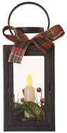 EMOS LED dekoráció - karácsonyi lámpa gyertyával, fekete, 22cm, 3x AAA, beltéri, vintage - Karácsonyi világítás