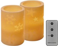 Led sviečka EMOS LED dekorácia – 2× vosková sviečka, 12,5 cm, 2× 2 AA, ovládač, časovač - LED svíčka