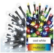 EMOS LED vianočná reťaz 2v1, 10 m, vonkajšia aj vnútorná, studená biela/multicolor, programy - Svetelná reťaz