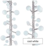 EMOS LED světelný cherry řetěz – kuličky 2,5 cm, 4 m, venkovní i vnitřní, studená bílá, časovač - Světelný řetěz
