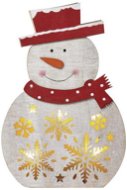 EMOS LED vánoční sněhulák dřevěný, 30 cm, 2x AA, vnitřní, teplá bílá, časovač - Vánoční osvětlení