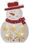 EMOS LED vianočný snehuliak drevený, 30 cm, 2× AAA, vnútorná, teplá biela, časovač - Vianočné osvetlenie