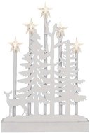 EMOS LED dekorácia drevená – les s hviezdami, 35,5 cm, 2× AA, vnútorná, teplá biela, časovač - Dekoratívne osvetlenie
