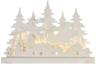 EMOS LED dekorácia drevená – vianočná dedinka, 31 cm, 2× AA, vnútorná, teplá biela, časovač - Dekoratívne osvetlenie