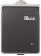 EMOS Wall Cross Switch No. 7, IP54, 1 Button - Light Switch