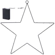 EMOS LED dekorácia – hviezda kovová, 3× AA, teplá biela, časovač - Vianočné osvetlenie