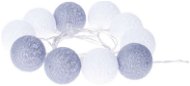 EMOS LED Garland - Cotton Balls, Winter, 2x AA, Warm White, Time - Christmas Lights
