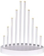 EMOS LED vánoční dekorace – bílý svícen, 3×AA, teplá bílá, čas. - Elektrický vianočný svietnik