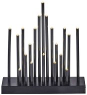 EMOS LED-Weihnachtsdekoration - schwarzer Kerzenhalter, 3 × AA, warmweiss, Timer - Elektrischer Weihnachtsleuchter