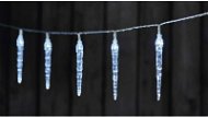 LED Karácsonyi girland - 10x jégcsap, 2x AA, hideg fehér, időzítő - Karácsonyi fényfüzér