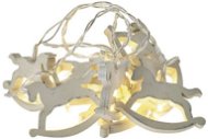 LED vianočná girlanda – kone, 2× AA, teplá biela, časovač - Vianočné osvetlenie