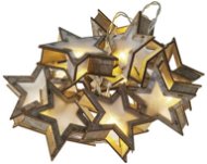 LED vianočná girlanda – hviezdy 3D, 2× AA, teplá biela, časovač - Vianočné osvetlenie