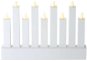 LED candlestick white, 25x16,5cm, 3x AA, indoor, warm white - Electric Christmas Candlestick