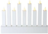 LED svietnik biely, 25 × 16,5 cm, 3× AA, vnútorný, teplá biela - Elektrický vianočný svietnik