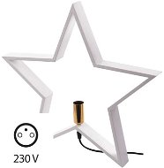 Candlestick for Bulb E14 Wooden White, Star, 48cm, Indoor - Star Light