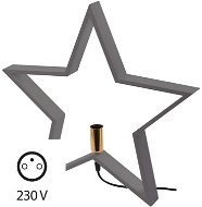 Kerzenhalter für Glühbirne E14 Holz grau - Stern - 48 cm - für den Innenbereich - Leuchtstern