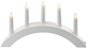 Candlestick with 5x Bulb E10 Wooden White, Arch, 40x28cm, Indoor - Electric Christmas Candlestick
