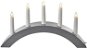 Candlestick with 5x Bulb E10 Wooden Grey, Arch, 40x28cm, Indoor - Electric Christmas Candlestick