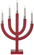 Kerzenhalter für 5 x E10 Glühbirne Holz rot - fünfarmig - 35 cm x 67 cm - Elektrischer Weihnachtsleuchter