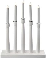 Candlestick for 5x Bulb E10 Wooden White, 36x49cm, Indoor - Electric Christmas Candlestick