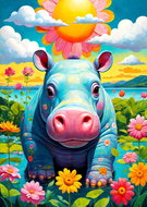 ENJOY Puzzle Sunflower Hippo 1000 pieces - Jigsaw Puzzle