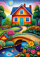 ENJOY Puzzle Colorful House 1000 pieces - Jigsaw Puzzle