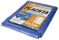 ENPRO Plachta zakrývací Standard, 3 × 3 m, modro - stříbrná - Tarp Cover