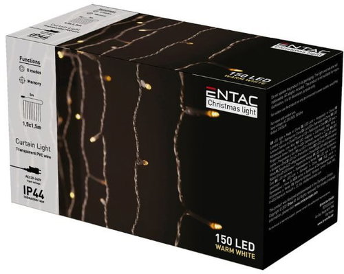 ENTAC LED Christmas pendant 1.5 m × 1.5 m, outdoor, warm light, 150 LEDs - Light Chain - Main image