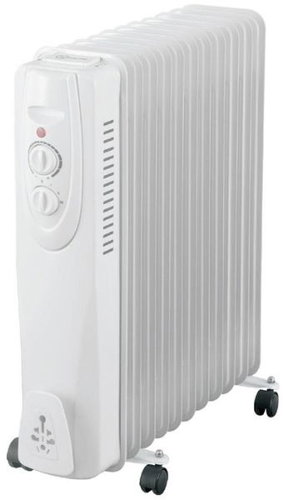 Entac Oil radiator, 3 power levels, max 2500 W, thermostat, 11 fins, castors - Oil Radiator - Main image