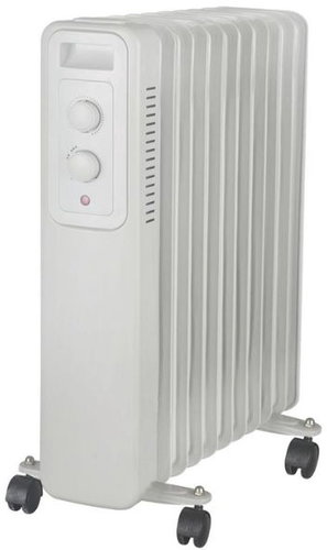 Entac Olejový radiátor, 3 stupne výkonu, max. 2500 W, termostat, 11 rebier, na kolieskach - Olejový radiátor - Hlavný obrázok