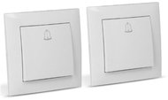 ENTAC Zvonkové tlačítko jednopólové, bílé, 2 ks - Light Switch