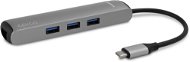 Epico Type-C Hub Slim 4K HDMI & Ethernet - Silver, Black Cable - Port Replicator